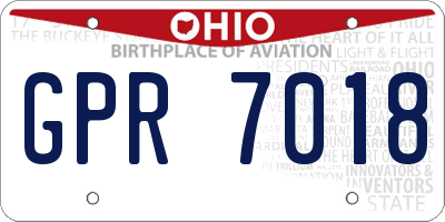 OH license plate GPR7018