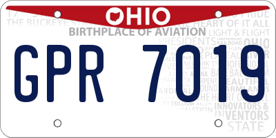 OH license plate GPR7019