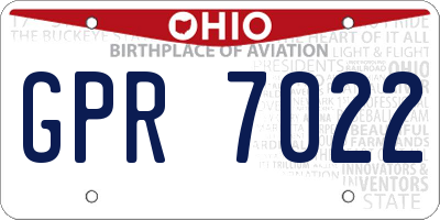 OH license plate GPR7022