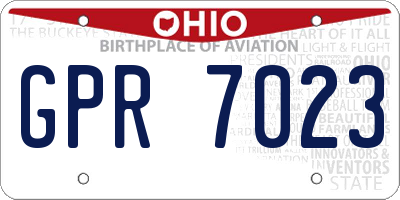 OH license plate GPR7023