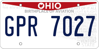 OH license plate GPR7027