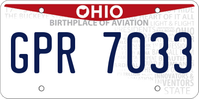 OH license plate GPR7033