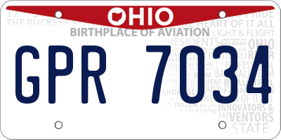 OH license plate GPR7034