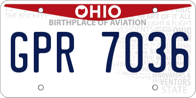 OH license plate GPR7036
