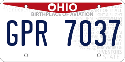 OH license plate GPR7037