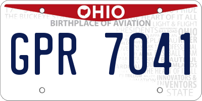 OH license plate GPR7041