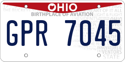 OH license plate GPR7045