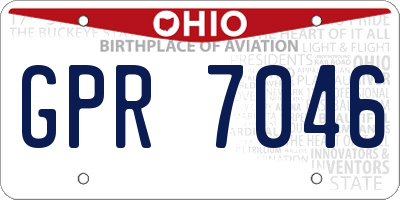 OH license plate GPR7046