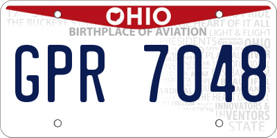 OH license plate GPR7048