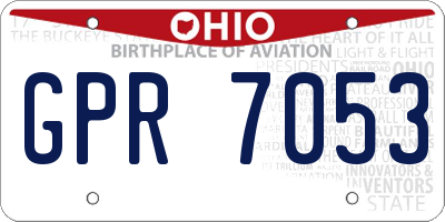 OH license plate GPR7053