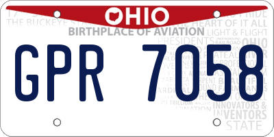 OH license plate GPR7058