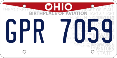 OH license plate GPR7059