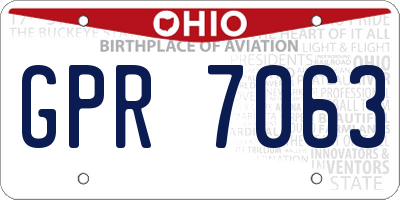 OH license plate GPR7063