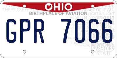 OH license plate GPR7066