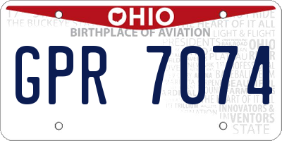 OH license plate GPR7074