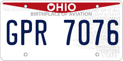 OH license plate GPR7076