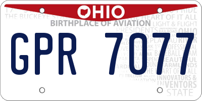 OH license plate GPR7077