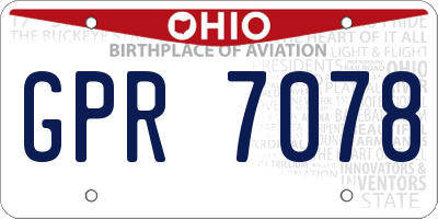 OH license plate GPR7078