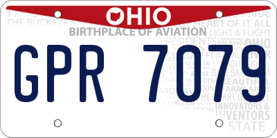 OH license plate GPR7079