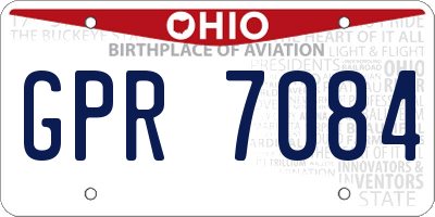 OH license plate GPR7084