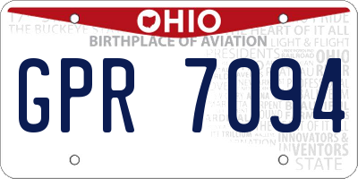 OH license plate GPR7094