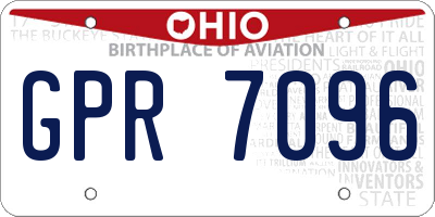 OH license plate GPR7096