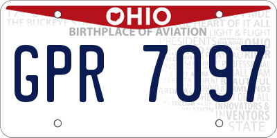OH license plate GPR7097