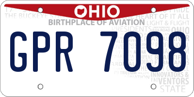 OH license plate GPR7098