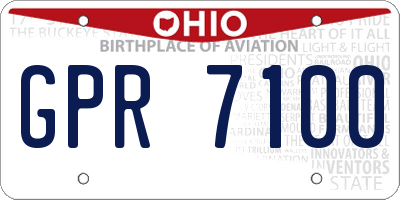 OH license plate GPR7100