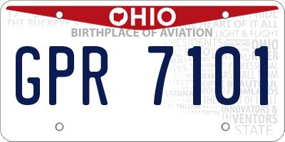 OH license plate GPR7101