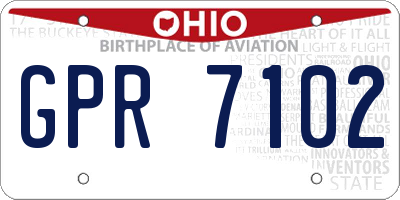 OH license plate GPR7102