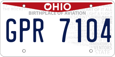 OH license plate GPR7104