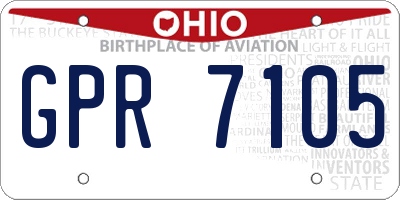 OH license plate GPR7105