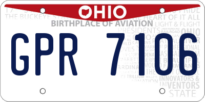 OH license plate GPR7106