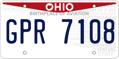 OH license plate GPR7108
