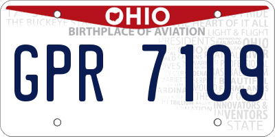 OH license plate GPR7109