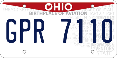 OH license plate GPR7110