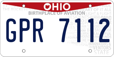 OH license plate GPR7112