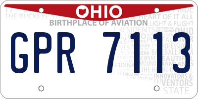 OH license plate GPR7113
