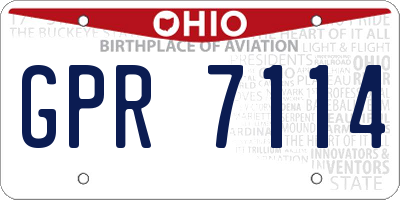 OH license plate GPR7114