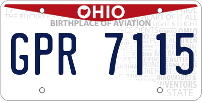 OH license plate GPR7115