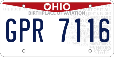OH license plate GPR7116