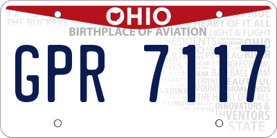 OH license plate GPR7117