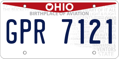OH license plate GPR7121