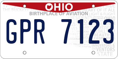 OH license plate GPR7123