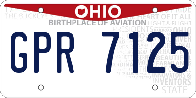 OH license plate GPR7125