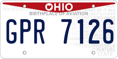 OH license plate GPR7126