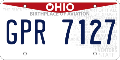 OH license plate GPR7127