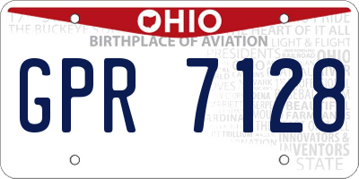 OH license plate GPR7128