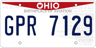 OH license plate GPR7129